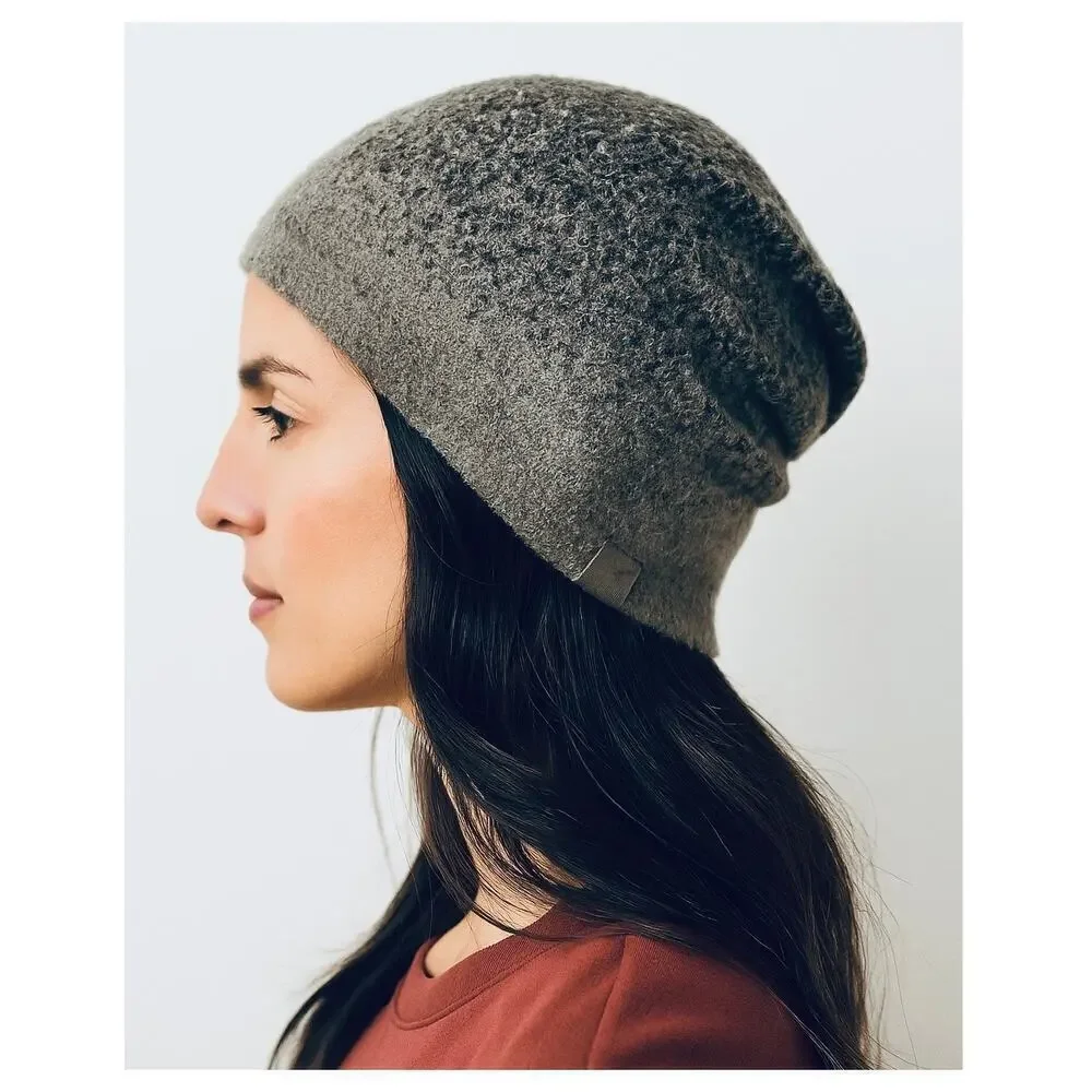 Barefoot Dreams Confetti Beanie Storm Gray Dark Brown Cozychic Lite NEW